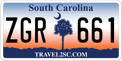 SC license plate ZGR661