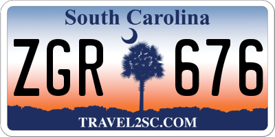 SC license plate ZGR676