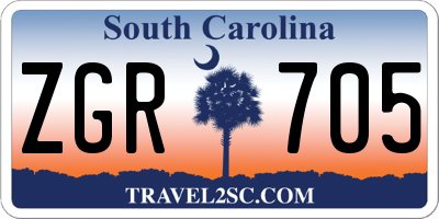 SC license plate ZGR705