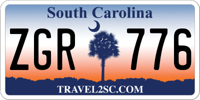 SC license plate ZGR776