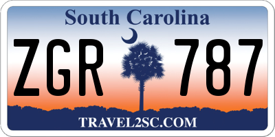SC license plate ZGR787