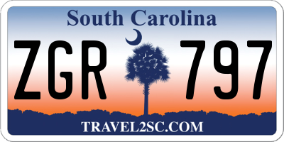SC license plate ZGR797
