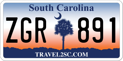 SC license plate ZGR891