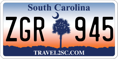 SC license plate ZGR945