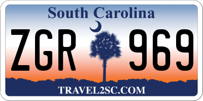 SC license plate ZGR969