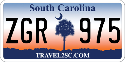 SC license plate ZGR975