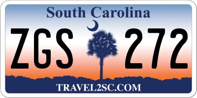 SC license plate ZGS272