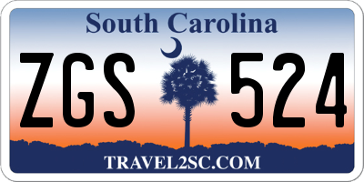 SC license plate ZGS524