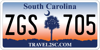 SC license plate ZGS705