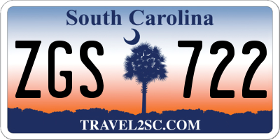 SC license plate ZGS722