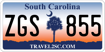 SC license plate ZGS855