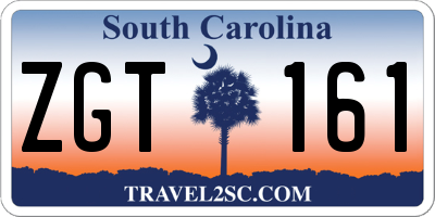 SC license plate ZGT161