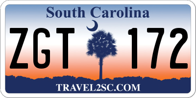 SC license plate ZGT172