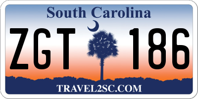 SC license plate ZGT186