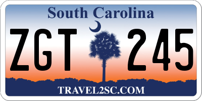 SC license plate ZGT245