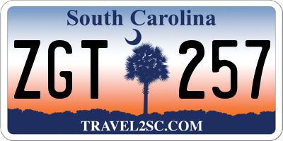 SC license plate ZGT257