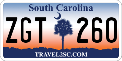 SC license plate ZGT260