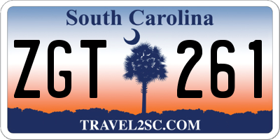 SC license plate ZGT261