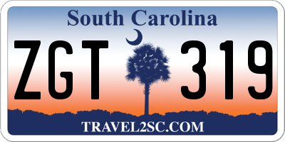 SC license plate ZGT319