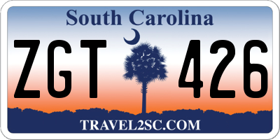 SC license plate ZGT426