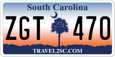 SC license plate ZGT470