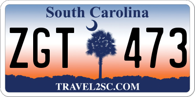 SC license plate ZGT473