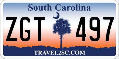 SC license plate ZGT497
