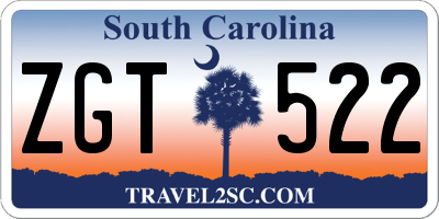 SC license plate ZGT522