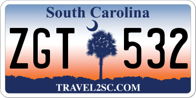SC license plate ZGT532