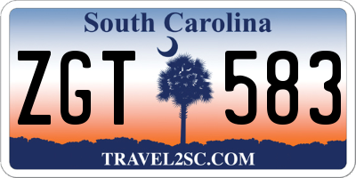 SC license plate ZGT583