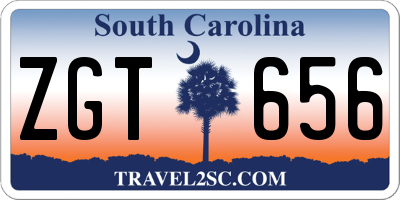 SC license plate ZGT656