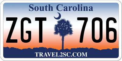 SC license plate ZGT706