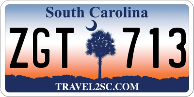 SC license plate ZGT713