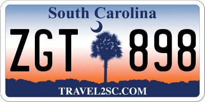 SC license plate ZGT898
