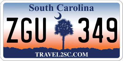 SC license plate ZGU349