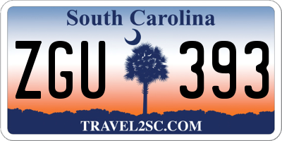 SC license plate ZGU393