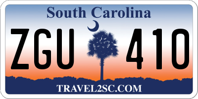SC license plate ZGU410