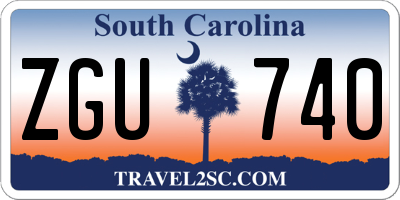 SC license plate ZGU740