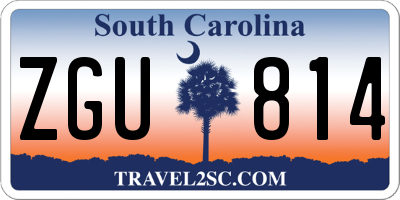 SC license plate ZGU814