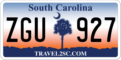 SC license plate ZGU927