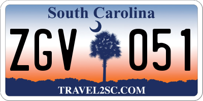 SC license plate ZGV051