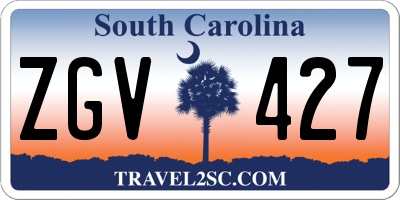 SC license plate ZGV427