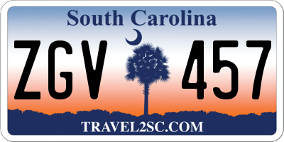 SC license plate ZGV457