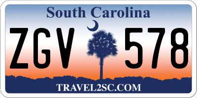 SC license plate ZGV578