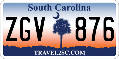 SC license plate ZGV876