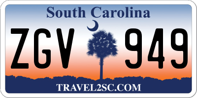 SC license plate ZGV949