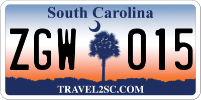SC license plate ZGW015