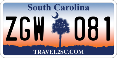 SC license plate ZGW081