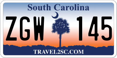 SC license plate ZGW145