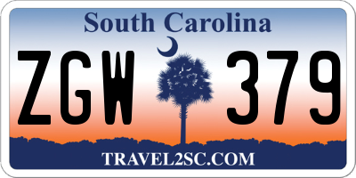 SC license plate ZGW379